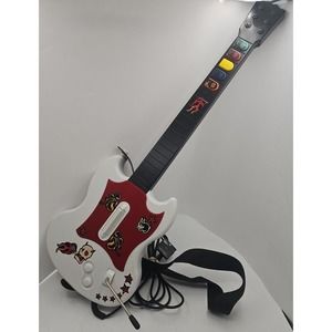 Wireless Guitar Controller for Video Games - White and Red